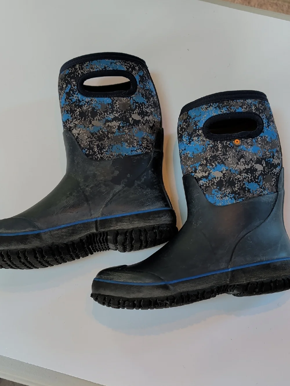 Bogs Grasp Camo Blue And Gray Waterproof Snow And Rain Boots. Sz 5